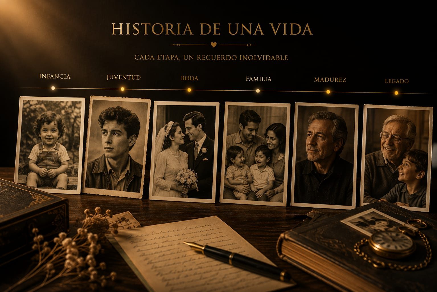 Historia de una vida: infancia, juventud, boda, familia, madurez y legado